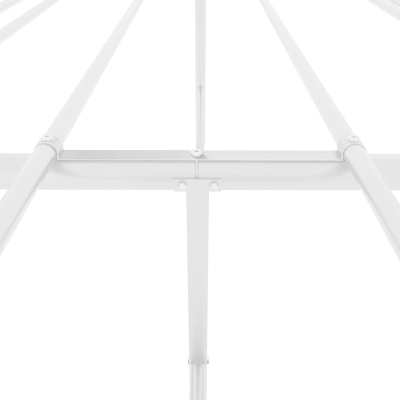 vidaXL Metal Bed Frame without Mattress White 135x190 cm