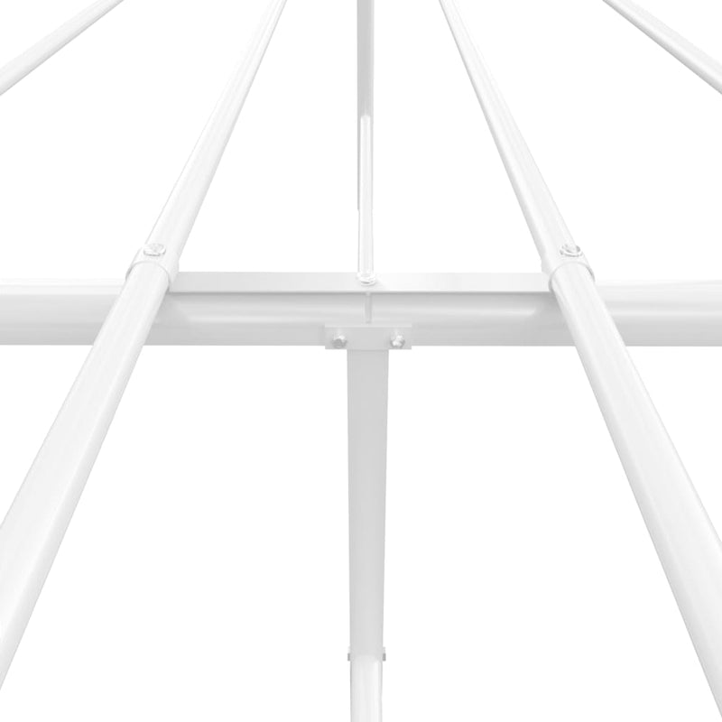 vidaXL Metal Bed Frame without Mattress with Headboard White 150x200 cm