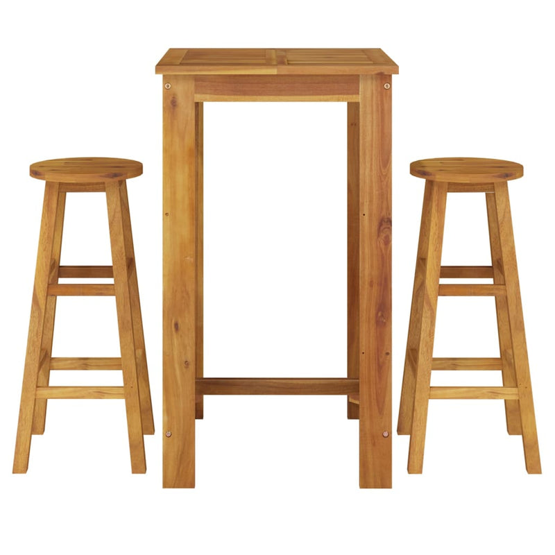 vidaXL 3 Piece Garden Bar Set Solid Wood Acacia