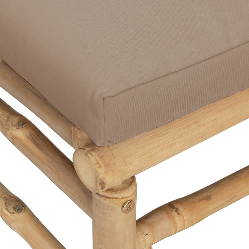 vidaXL Garden Corner Sofa with Taupe Cushions Bamboo