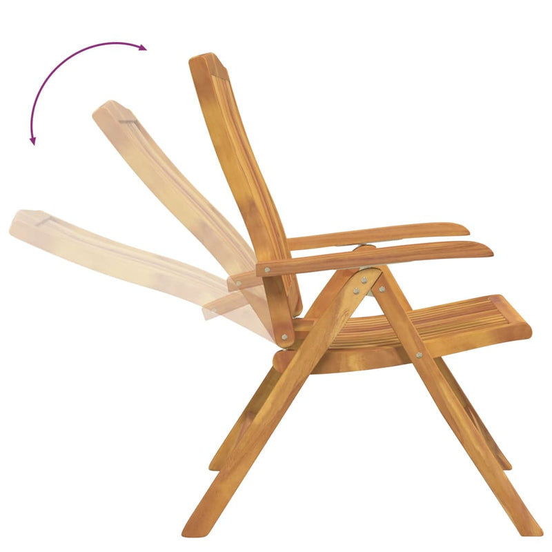 vidaXL Reclining Garden Chair 2 pcs Solid Wood Teak