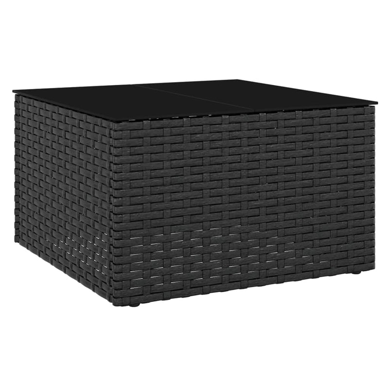 vidaXL 2 Piece Garden Lounge Set with Cushions Black Poly Rattan