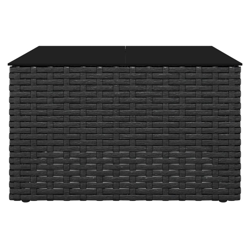vidaXL 2 Piece Garden Lounge Set with Cushions Black Poly Rattan