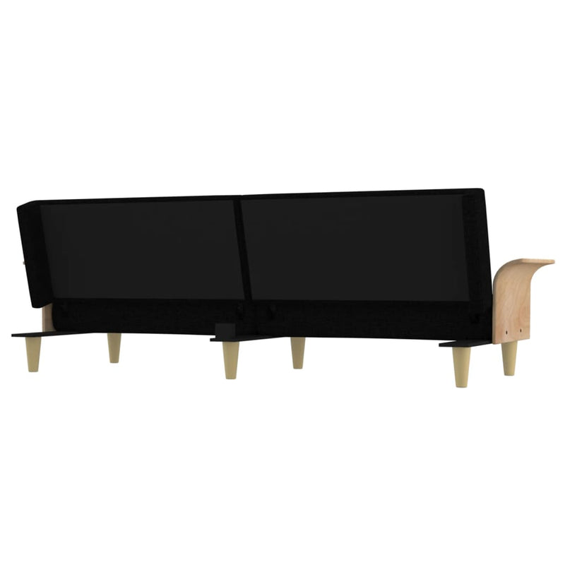 vidaXL Sofa Bed with Armrests Black Fabric