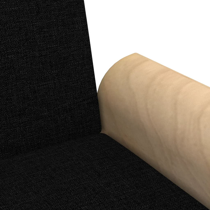 vidaXL Sofa Bed with Armrests Black Fabric