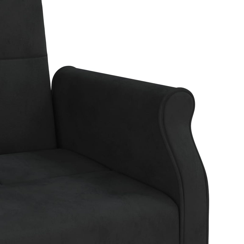 vidaXL Sofa Bed with Cushions Black Velvet
