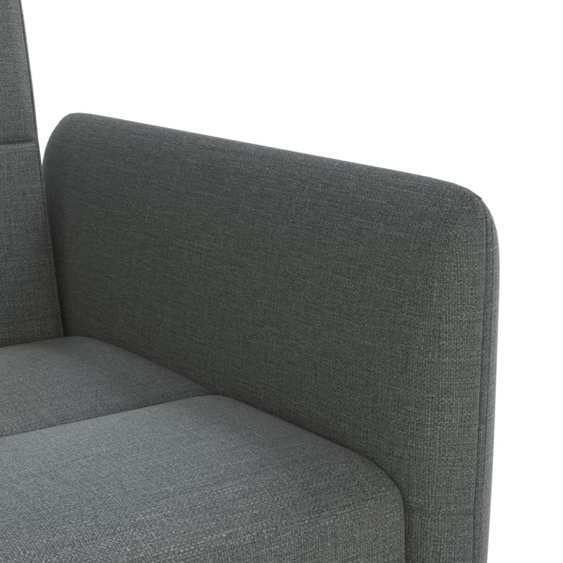 vidaXL Sofa Bed with Cup Holders Dark Grey Fabric