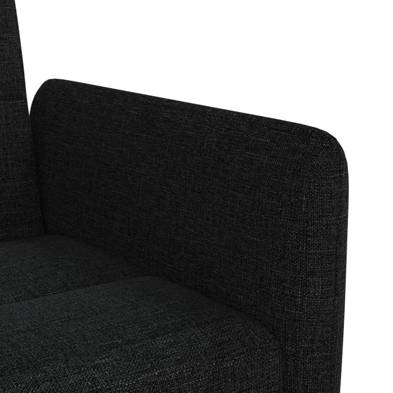 vidaXL Sofa Bed with Cup Holders Black Fabric