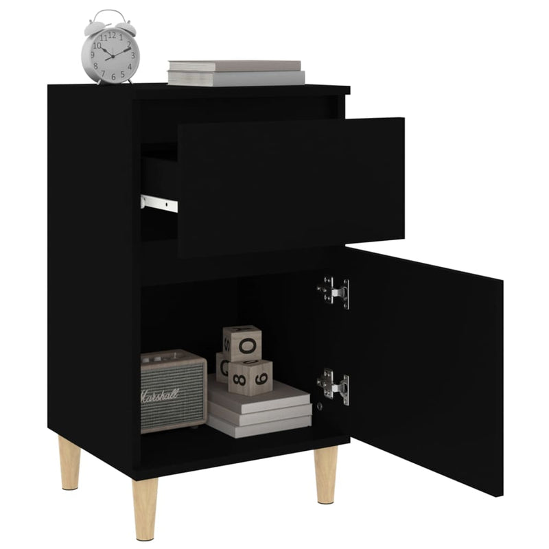 vidaXL Bedside Cabinets 2 pcs Black 40x35x70 cm