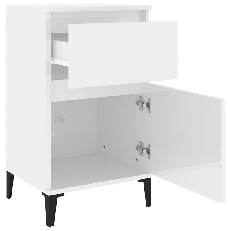 vidaXL Bedside Cabinets 2 pcs High Gloss White 40x35x70 cm