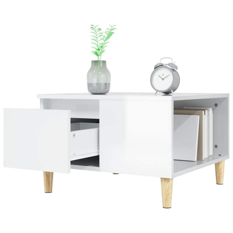vidaXL Coffee Table High Gloss White 55x55x36.5 cm Engineered Wood