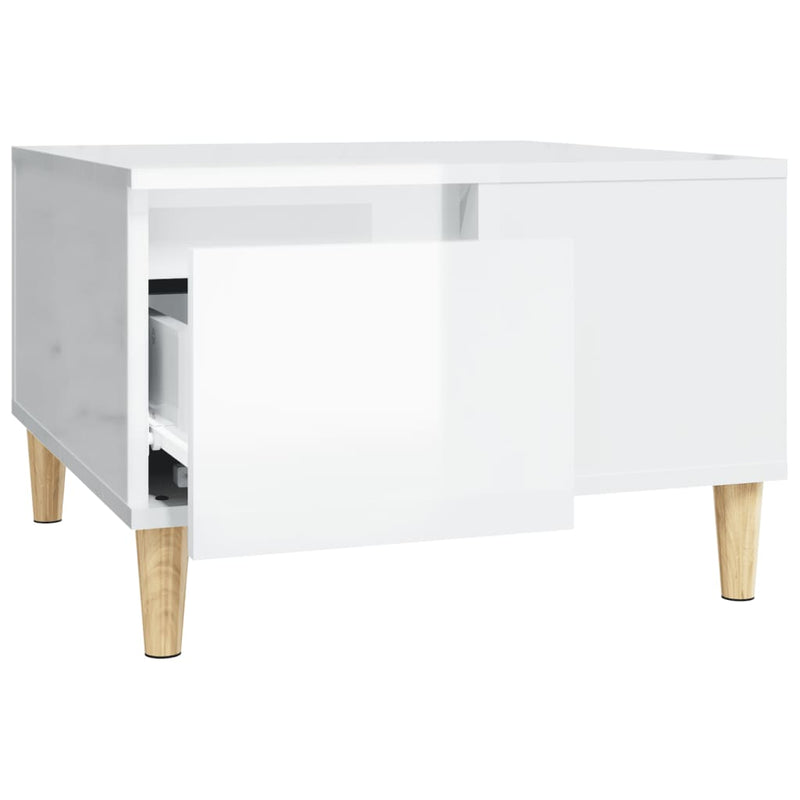 vidaXL Coffee Table High Gloss White 55x55x36.5 cm Engineered Wood