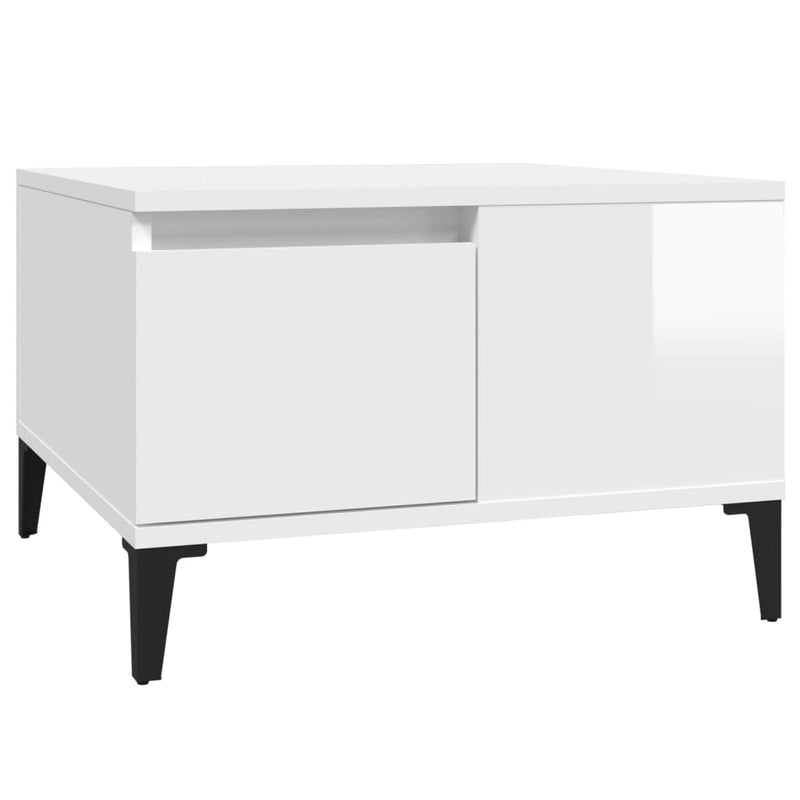 vidaXL Coffee Table High Gloss White 55x55x36.5 cm Engineered Wood