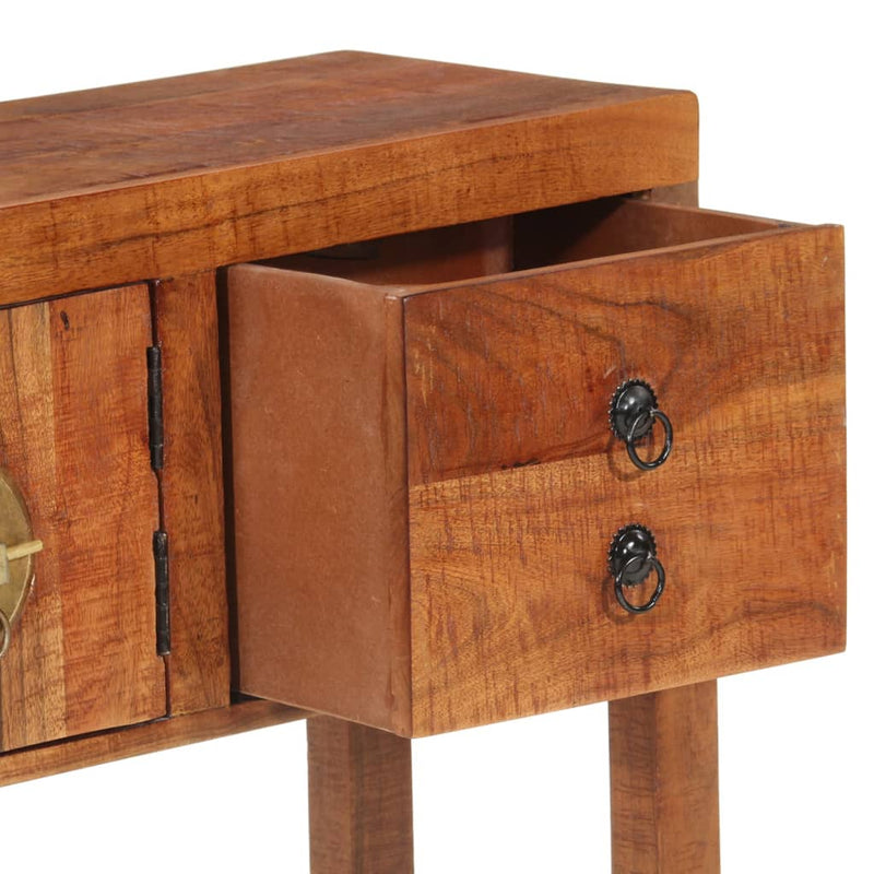 vidaXL Console Table 120x32x80 cm Solid Rough Wood Acacia