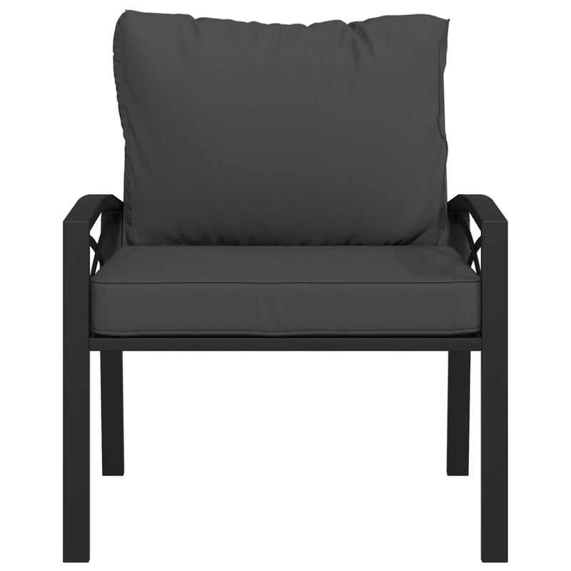 vidaXL Garden Chair with Grey Cushions 68x76x79 cm Steel