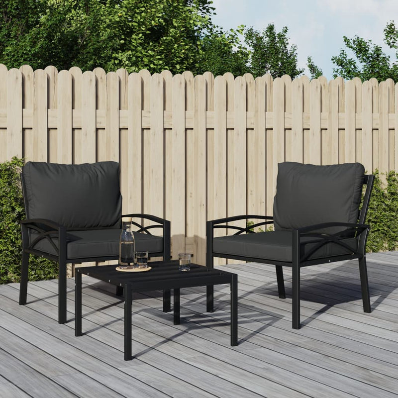 vidaXL Garden Chairs with Grey Cushions 2 pcs 68x76x79 cm Steel