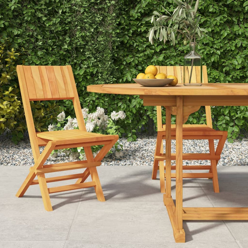 vidaXL Folding Garden Chairs 2 pcs 47x61x90 cm Solid Wood Teak