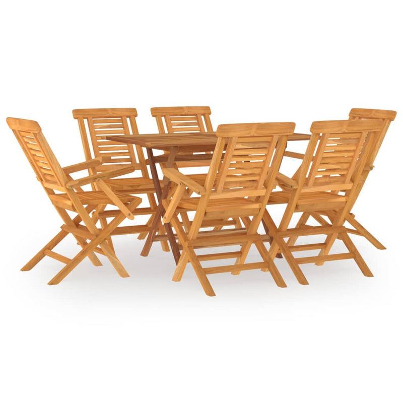vidaXL 7 Piece Garden Dining Set Solid Wood Teak