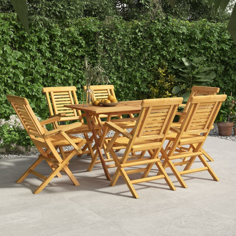 vidaXL 7 Piece Garden Dining Set Solid Wood Teak