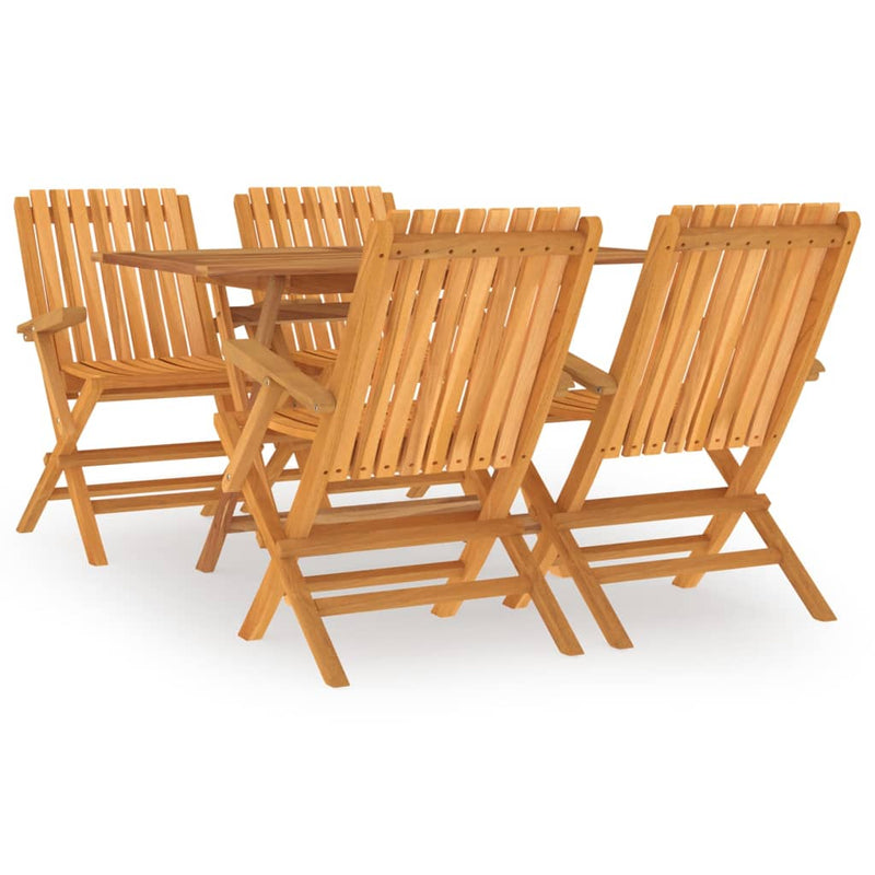 vidaXL 5 Piece Garden Dining Set Solid Wood Teak