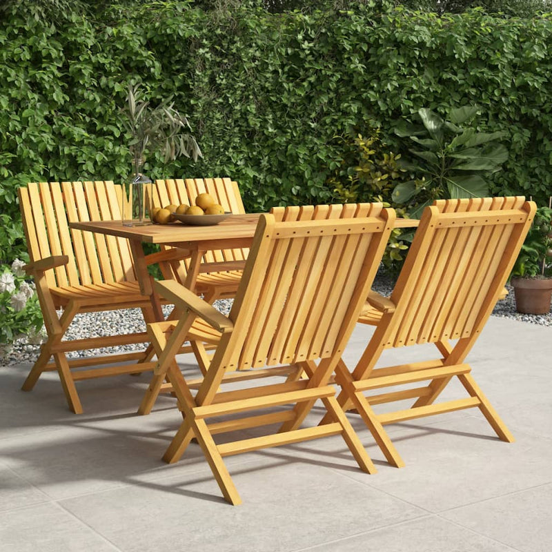 vidaXL 5 Piece Garden Dining Set Solid Wood Teak