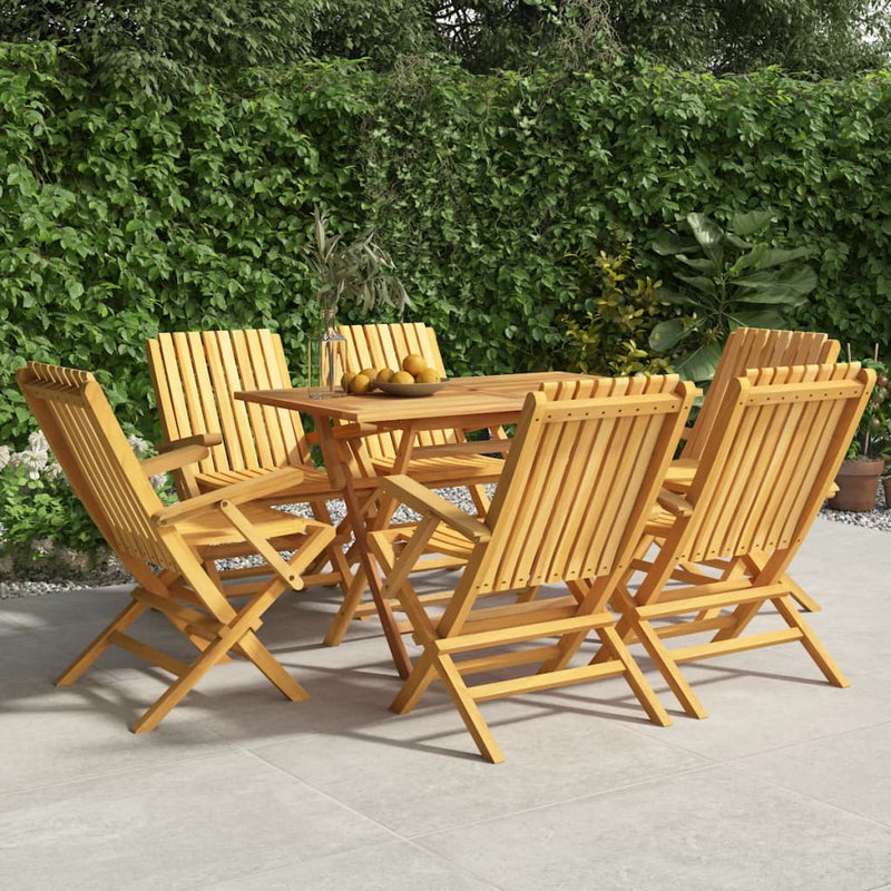 vidaXL 7 Piece Garden Dining Set Solid Wood Teak