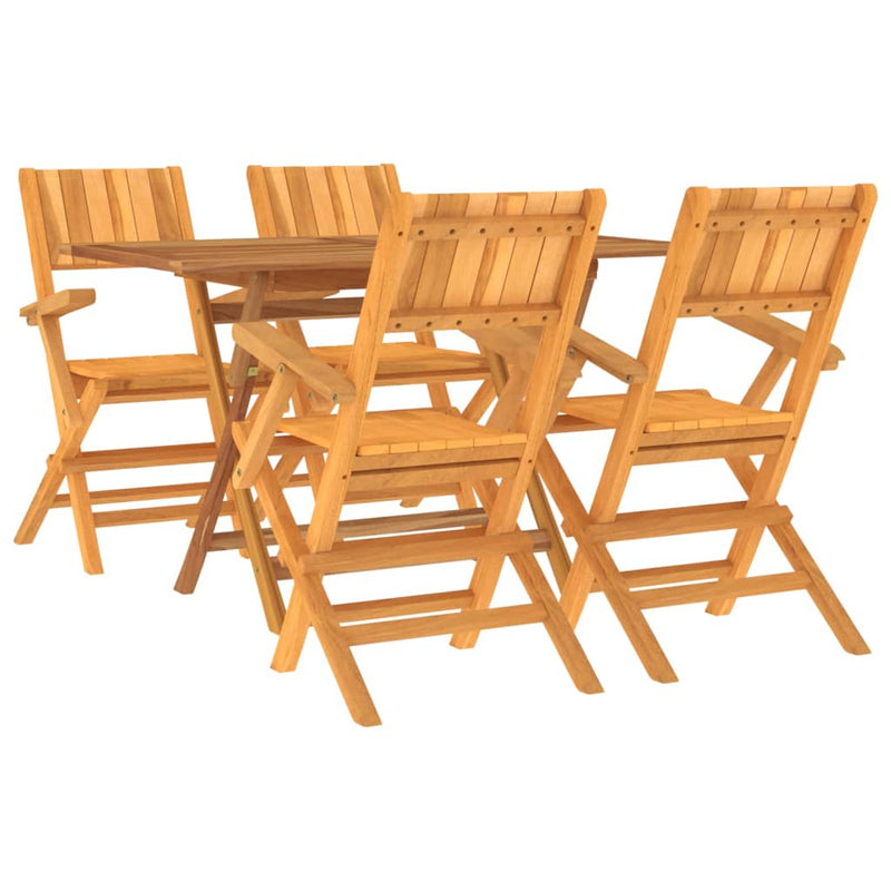 vidaXL 5 Piece Garden Dining Set Solid Wood Teak
