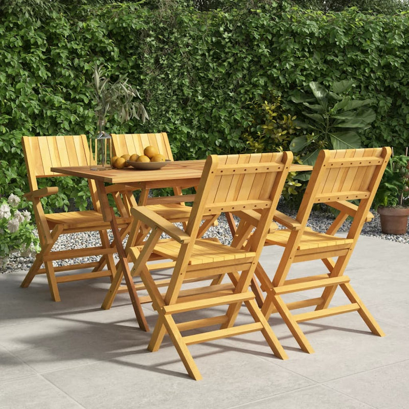 vidaXL 5 Piece Garden Dining Set Solid Wood Teak