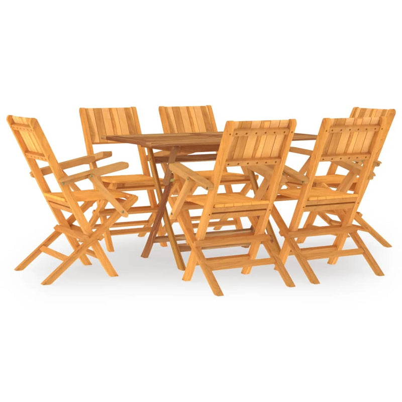 vidaXL 7 Piece Garden Dining Set Solid Wood Teak