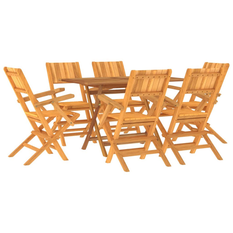 vidaXL 7 Piece Garden Dining Set Solid Wood Teak