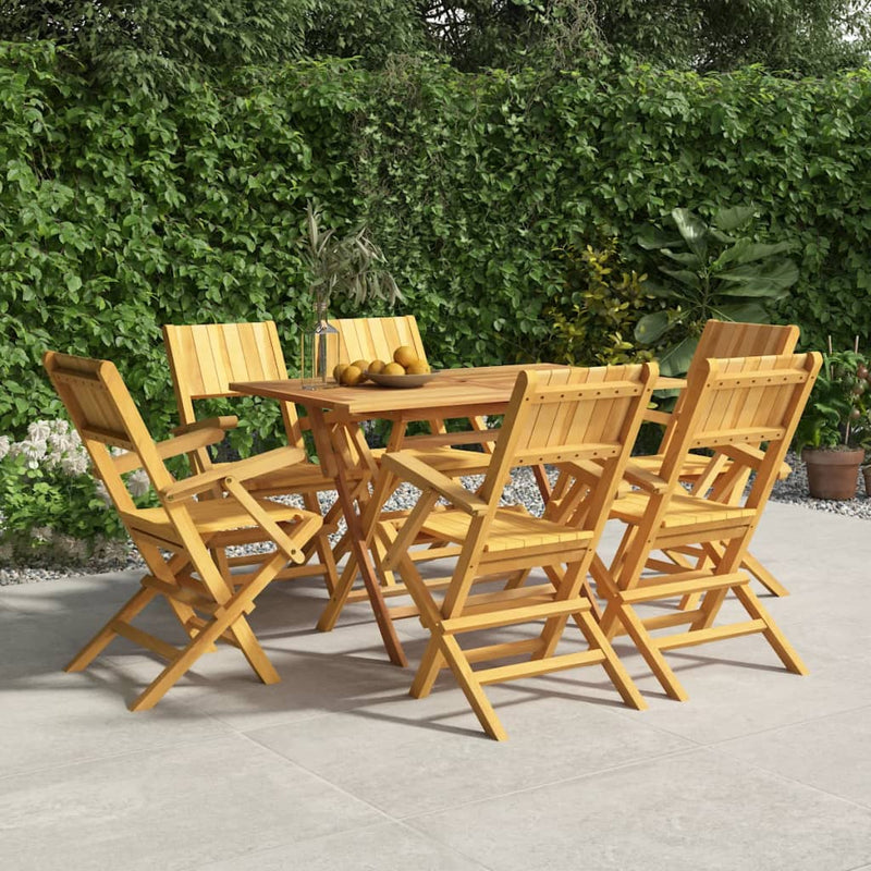 vidaXL 7 Piece Garden Dining Set Solid Wood Teak