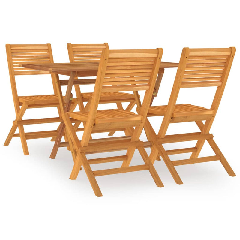 vidaXL 5 Piece Garden Dining Set Solid Wood Teak