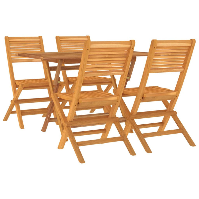 vidaXL 5 Piece Garden Dining Set Solid Wood Teak