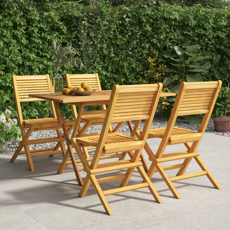 vidaXL 5 Piece Garden Dining Set Solid Wood Teak