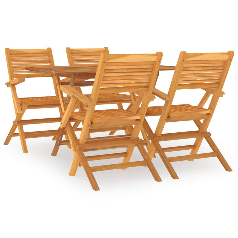 vidaXL 5 Piece Garden Dining Set Solid Wood Teak