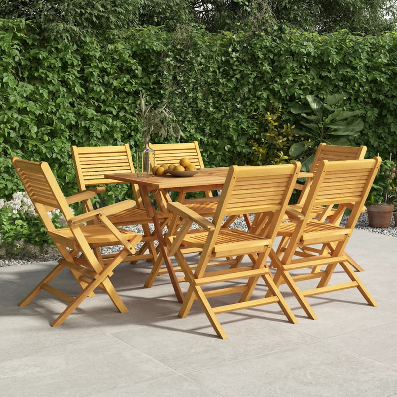vidaXL 7 Piece Garden Dining Set Solid Wood Teak