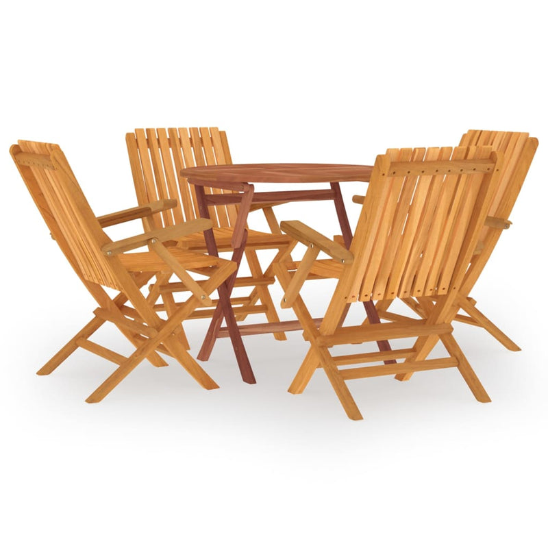 vidaXL 5 Piece Garden Dining Set Solid Wood Teak