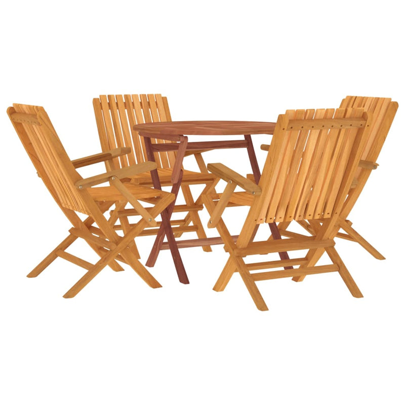 vidaXL 5 Piece Garden Dining Set Solid Wood Teak