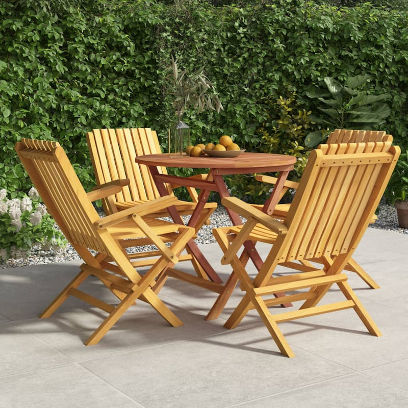 vidaXL 5 Piece Garden Dining Set Solid Wood Teak