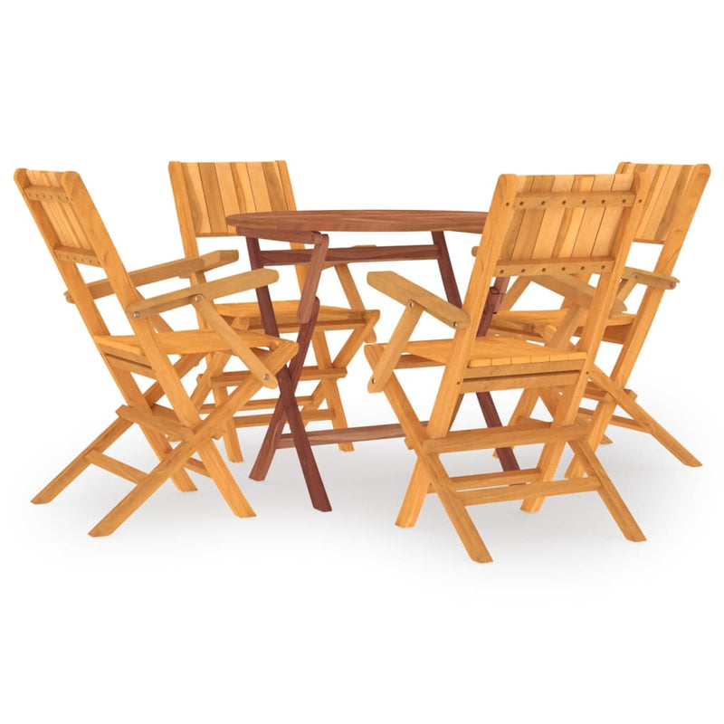 vidaXL 5 Piece Garden Dining Set Solid Wood Teak