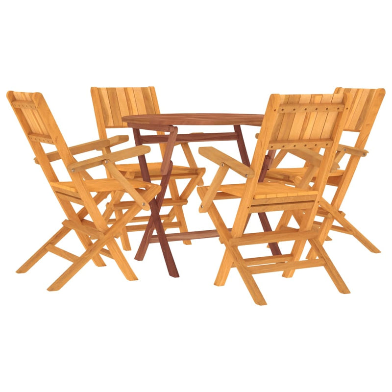 vidaXL 5 Piece Garden Dining Set Solid Wood Teak