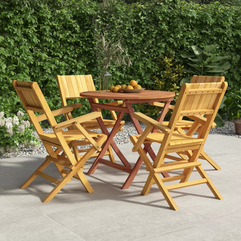 vidaXL 5 Piece Garden Dining Set Solid Wood Teak