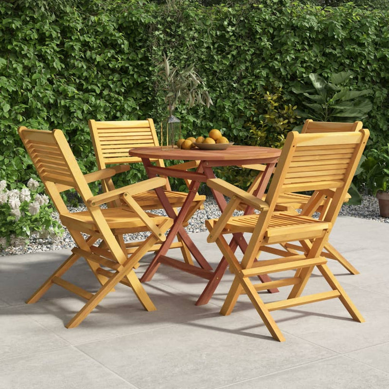 vidaXL 5 Piece Garden Dining Set Solid Wood Teak
