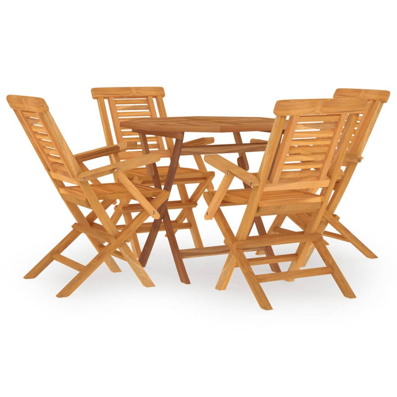 vidaXL 5 Piece Garden Dining Set Solid Wood Teak