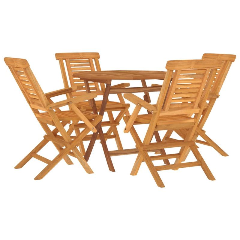 vidaXL 5 Piece Garden Dining Set Solid Wood Teak