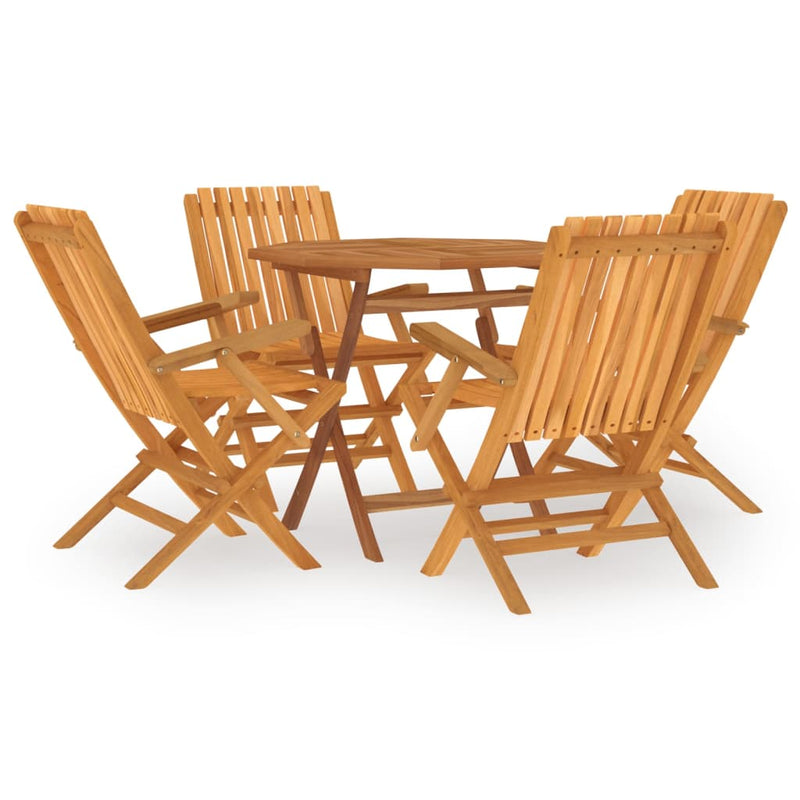 vidaXL 5 Piece Garden Dining Set Solid Wood Teak