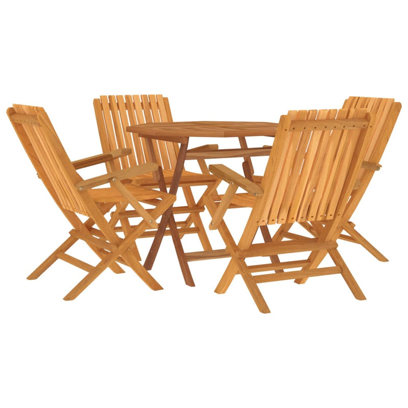 vidaXL 5 Piece Garden Dining Set Solid Wood Teak