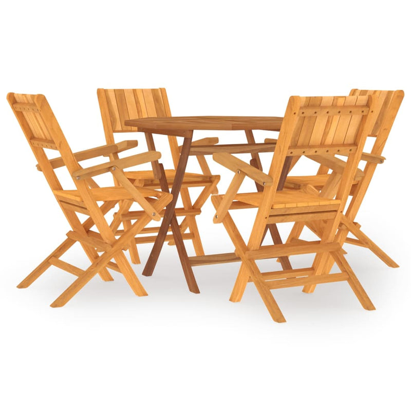 vidaXL 5 Piece Garden Dining Set Solid Wood Teak