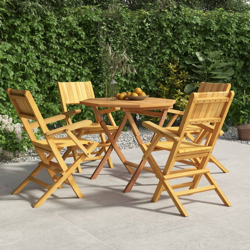 vidaXL 5 Piece Garden Dining Set Solid Wood Teak