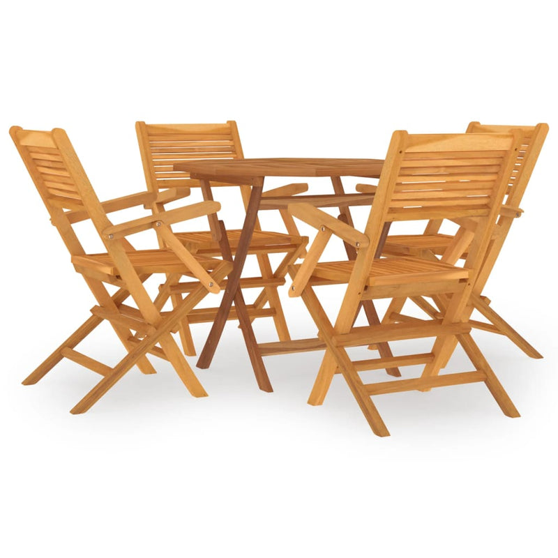 vidaXL 5 Piece Garden Dining Set Solid Wood Teak